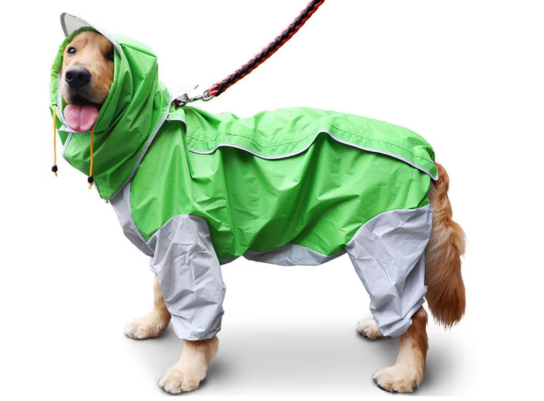 Dog Raincoat Waterproof Dog Suits Dot Rain Cape for Medium Big Dogs Hooded Jacket Poncho Pet Rain Coat Chubasquero Para Perrors