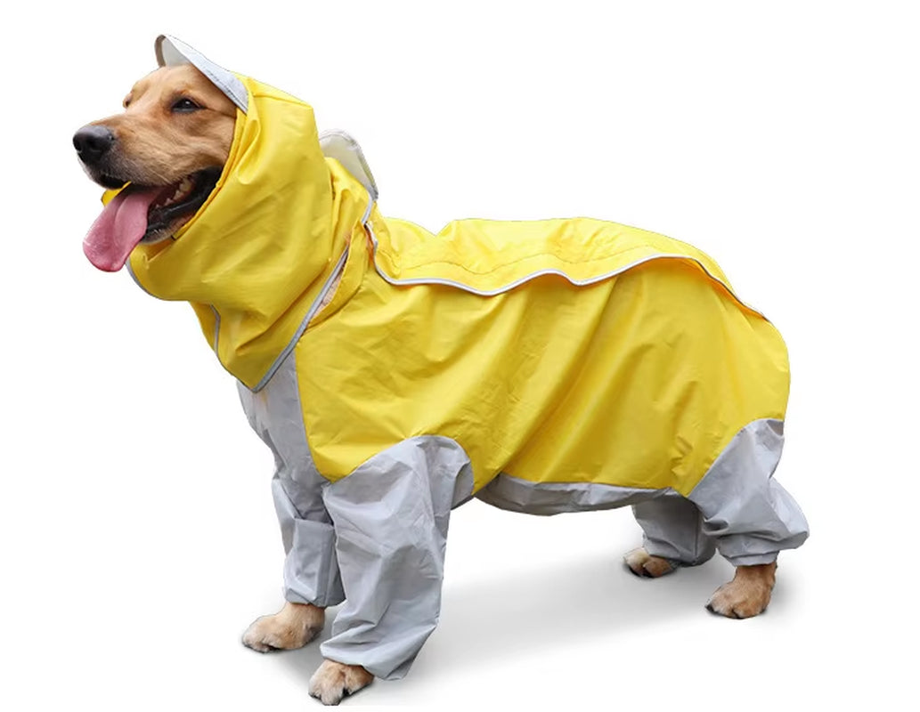 Dog Raincoat Waterproof Dog Suits Dot Rain Cape for Medium Big Dogs Hooded Jacket Poncho Pet Rain Coat Chubasquero Para Perrors